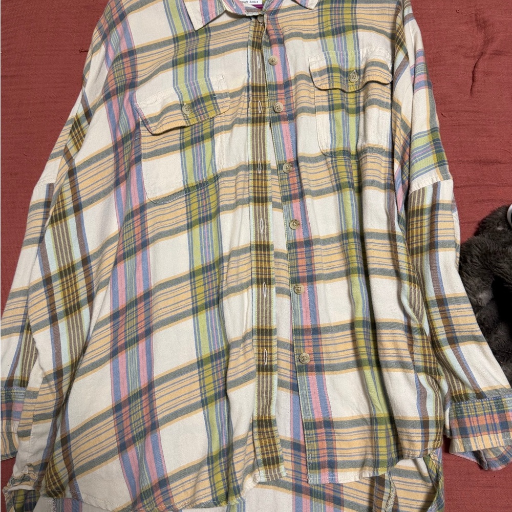 American Eagle Multicolor oversized Plaid Shirt